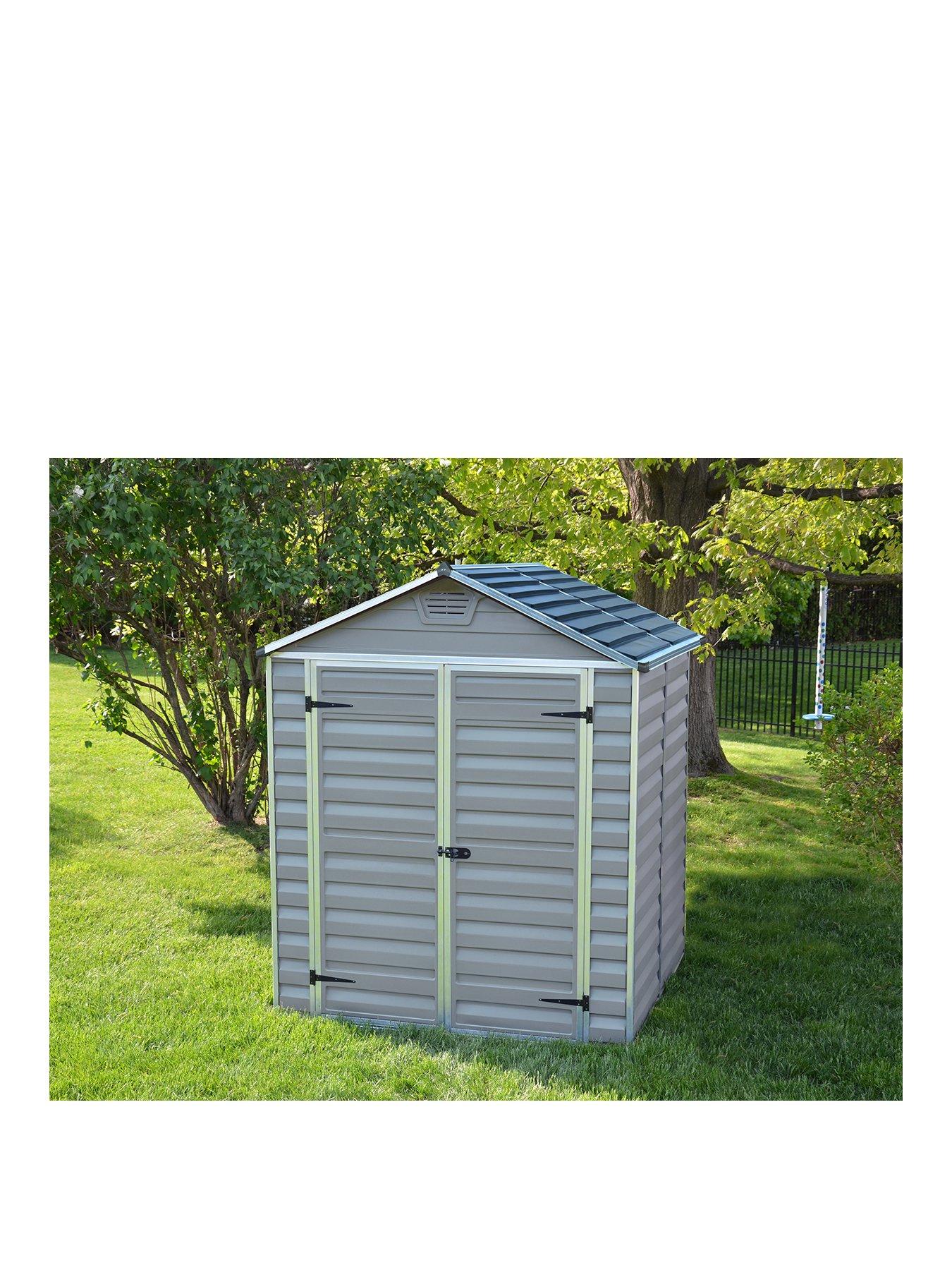 undefined 6x5 ft Double Door Skylight Shed - Anthracite