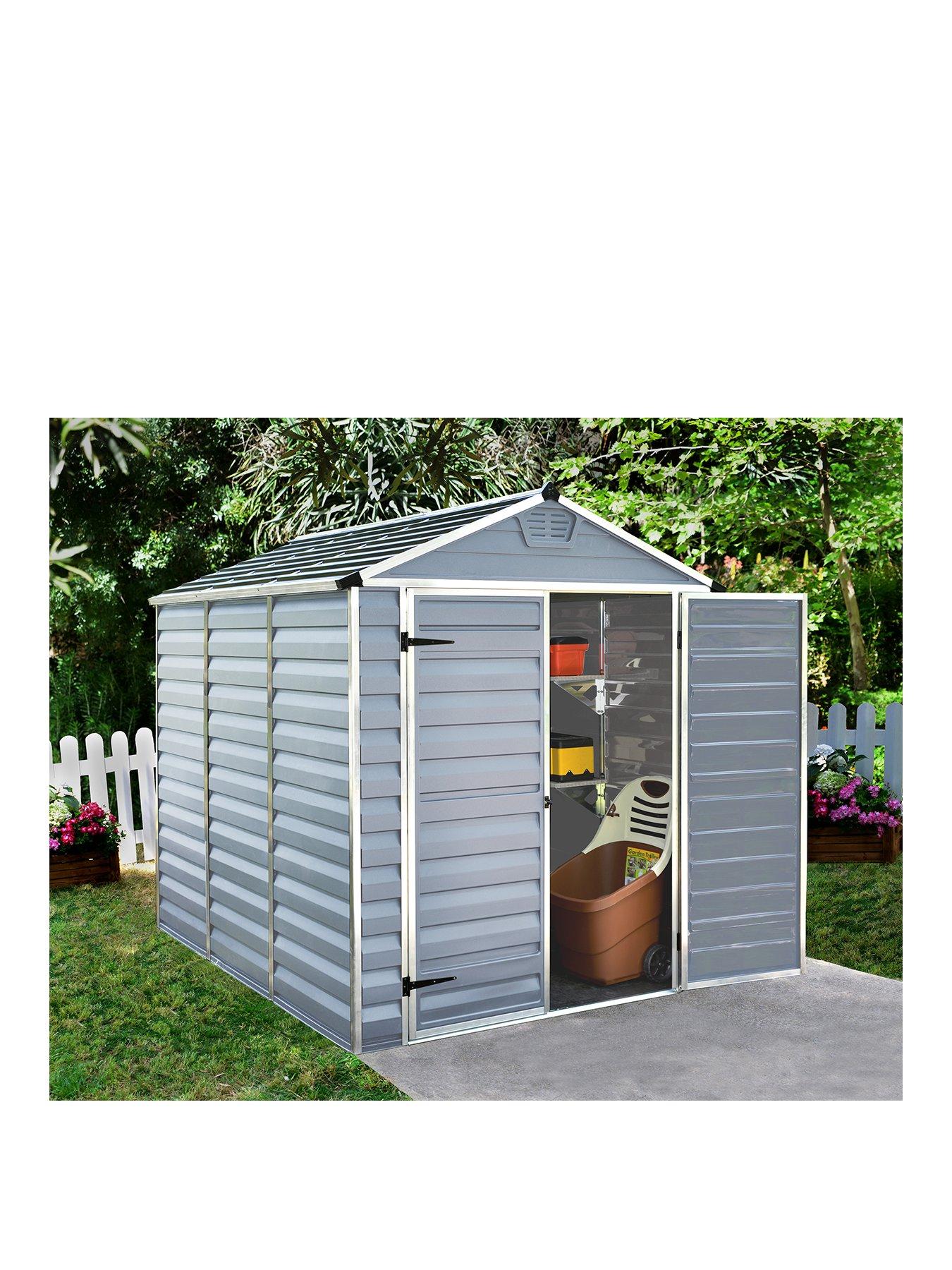 undefined 6x8 ft Skylight Double Door Shed - Anthracite