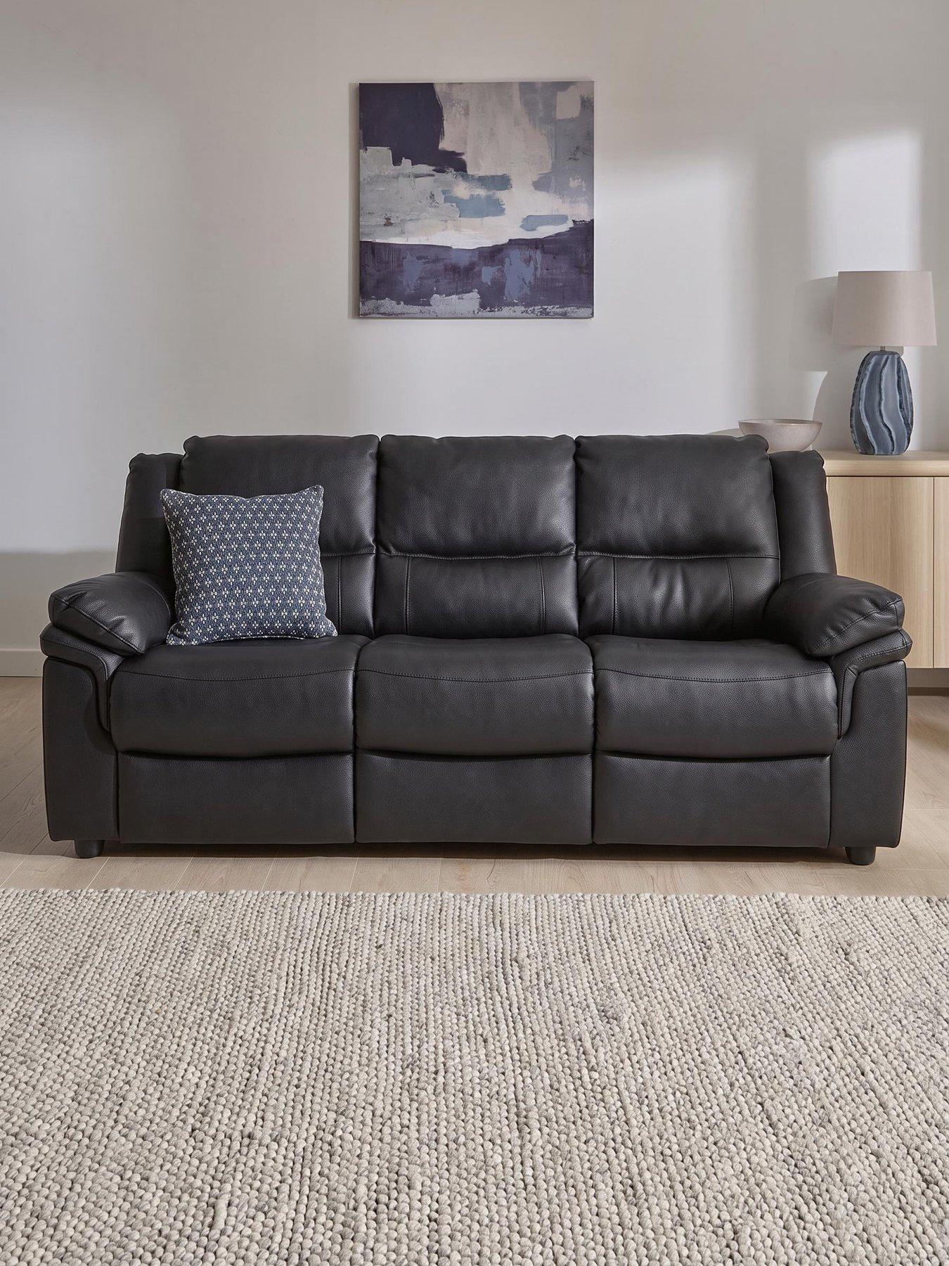 The Very Collection Albion Luxury Faux Leather High Back 3 Seater Sofa - FSC® Certified