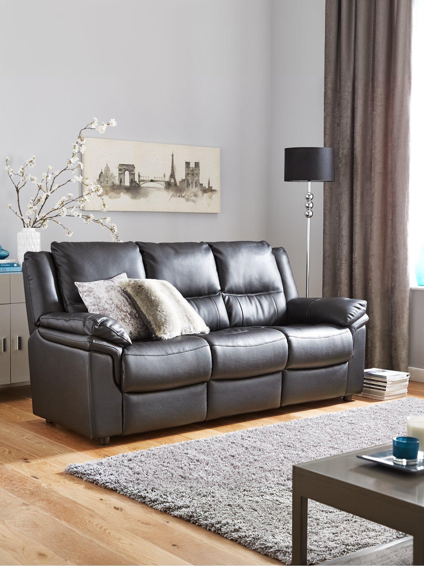 The Very Collection Albion Luxury Faux Leather High Back 3 Seater Sofa - FSC® Certified