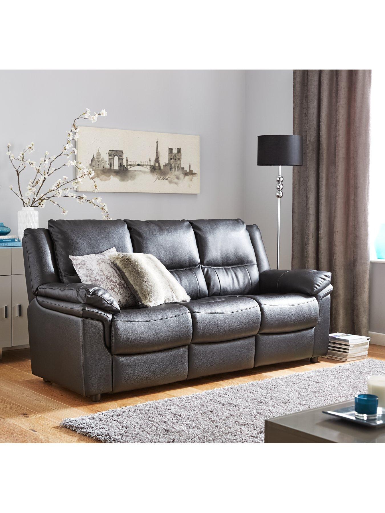 Very Home Albion Luxury Faux Leather High Back 3 Seater Sofa - FSC® Certified