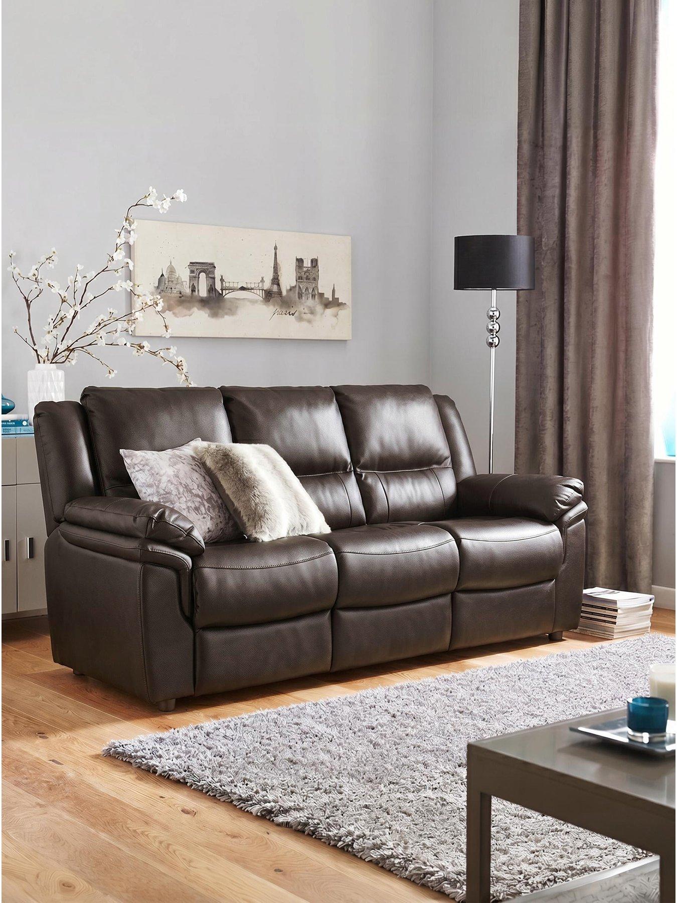 The Very Collection Albion Luxury Faux Leather High Back 3 Seater Sofa - FSC® Certified