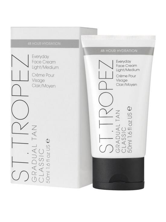 front image of st-tropez-everyday-gradual-tan-face-lotion-mediumdark-50ml