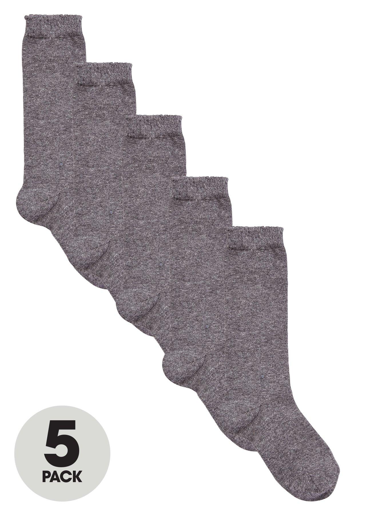 Image 1 of 3 of The Very Collection Girls Knee High Socks 5 Pack - Grey