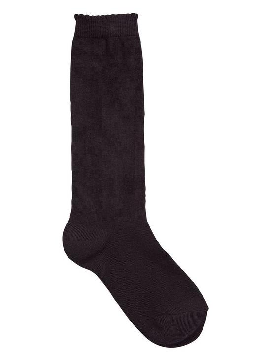 stillFront image of everyday-girls-knee-high-socks-5-pack-black