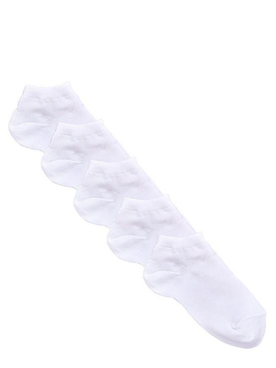 front image of everyday-5-pack-unisex-trainer-liner-socks-white