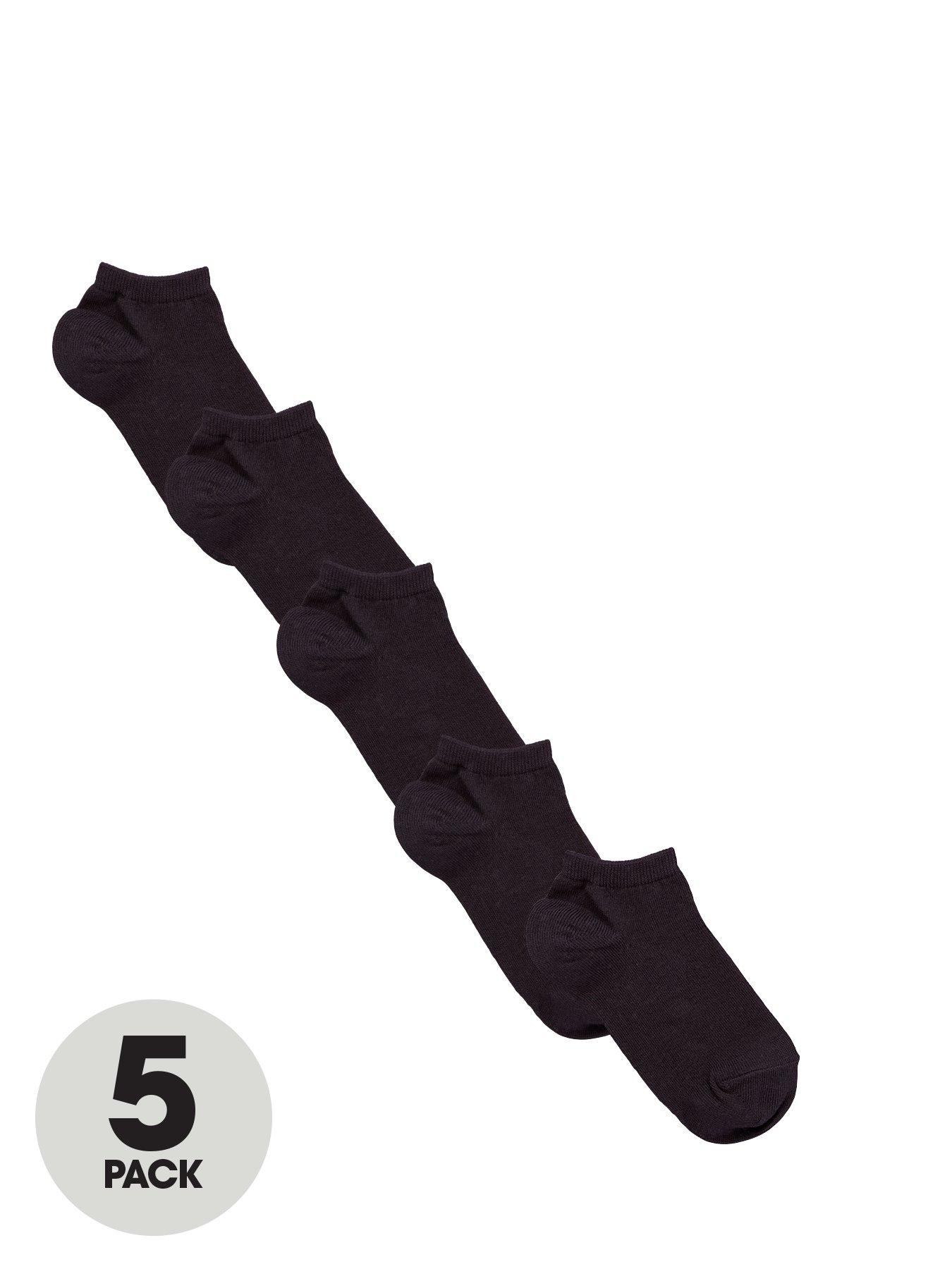 Image 1 of 3 of The Very Collection 5 Pack Unisex Trainer Liner Socks - Black