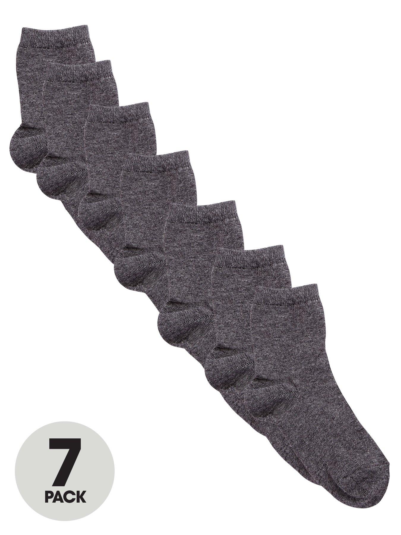 undefined Unisex 7 Pack School Ankle Socks - Grey