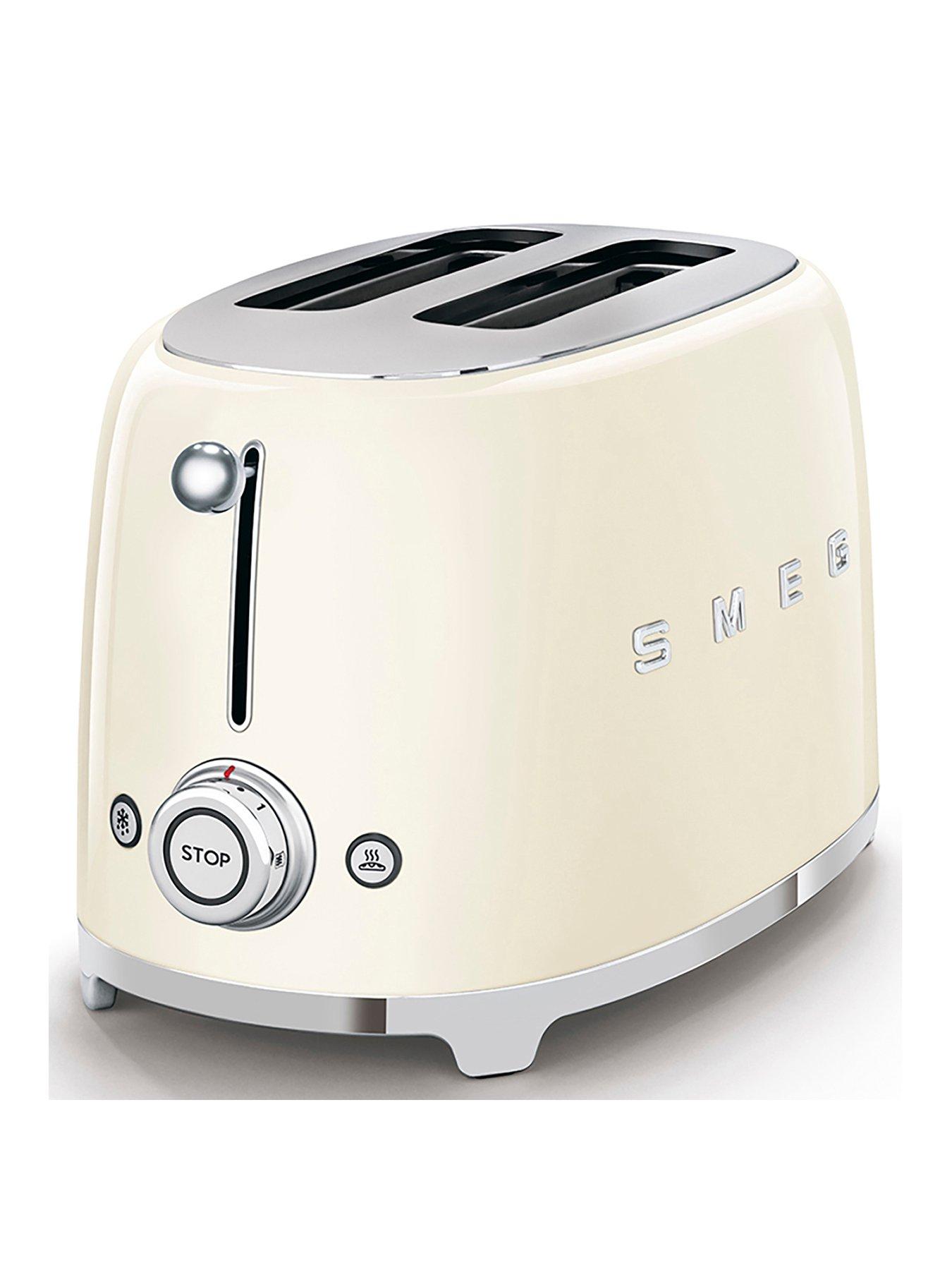 Smeg TSF01 Retro Style 2 Slice Toaster, 950W - Cream
