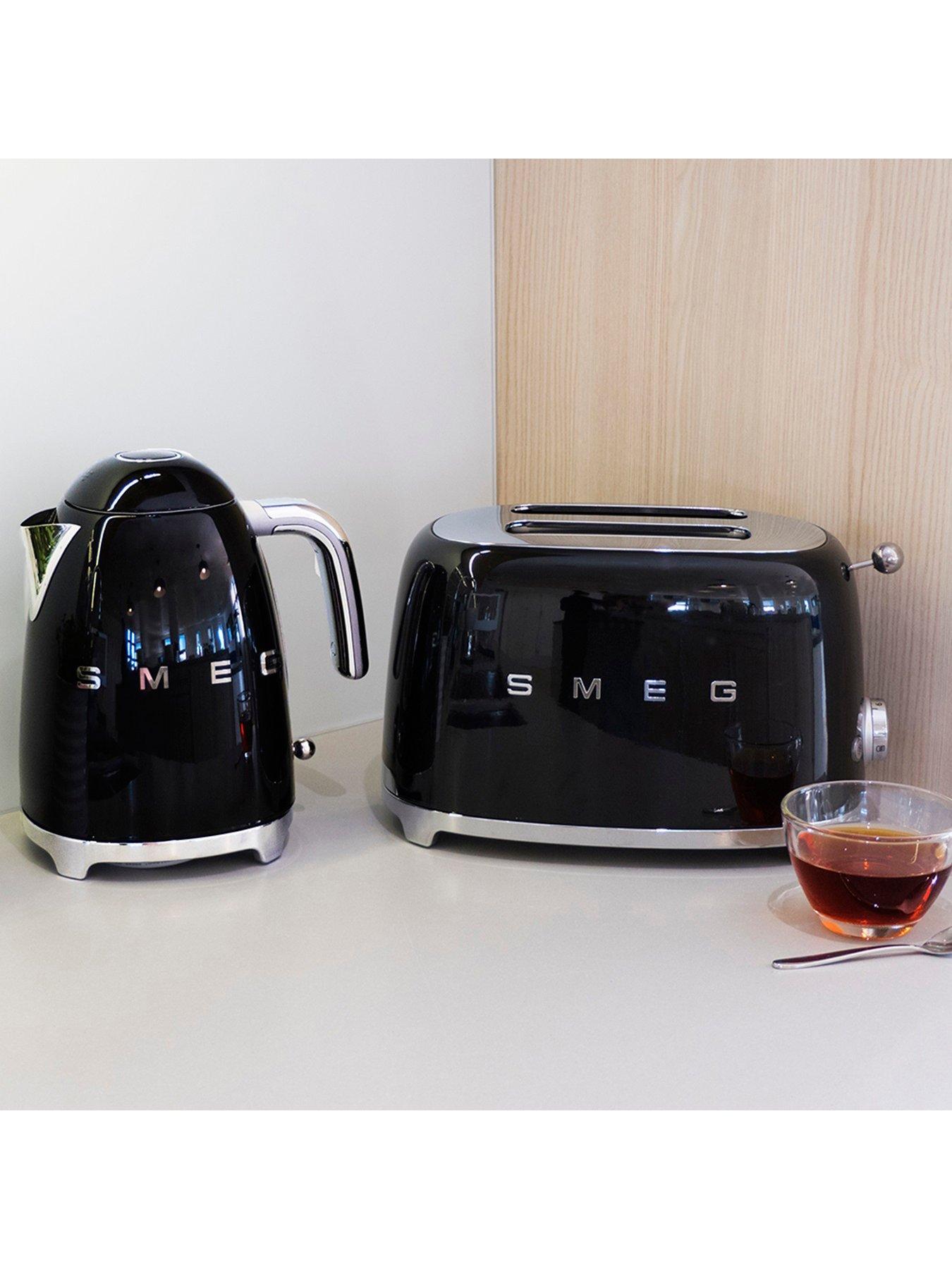Smeg TSF01 Retro Style Slice Toaster, 950W Black Littlewoods