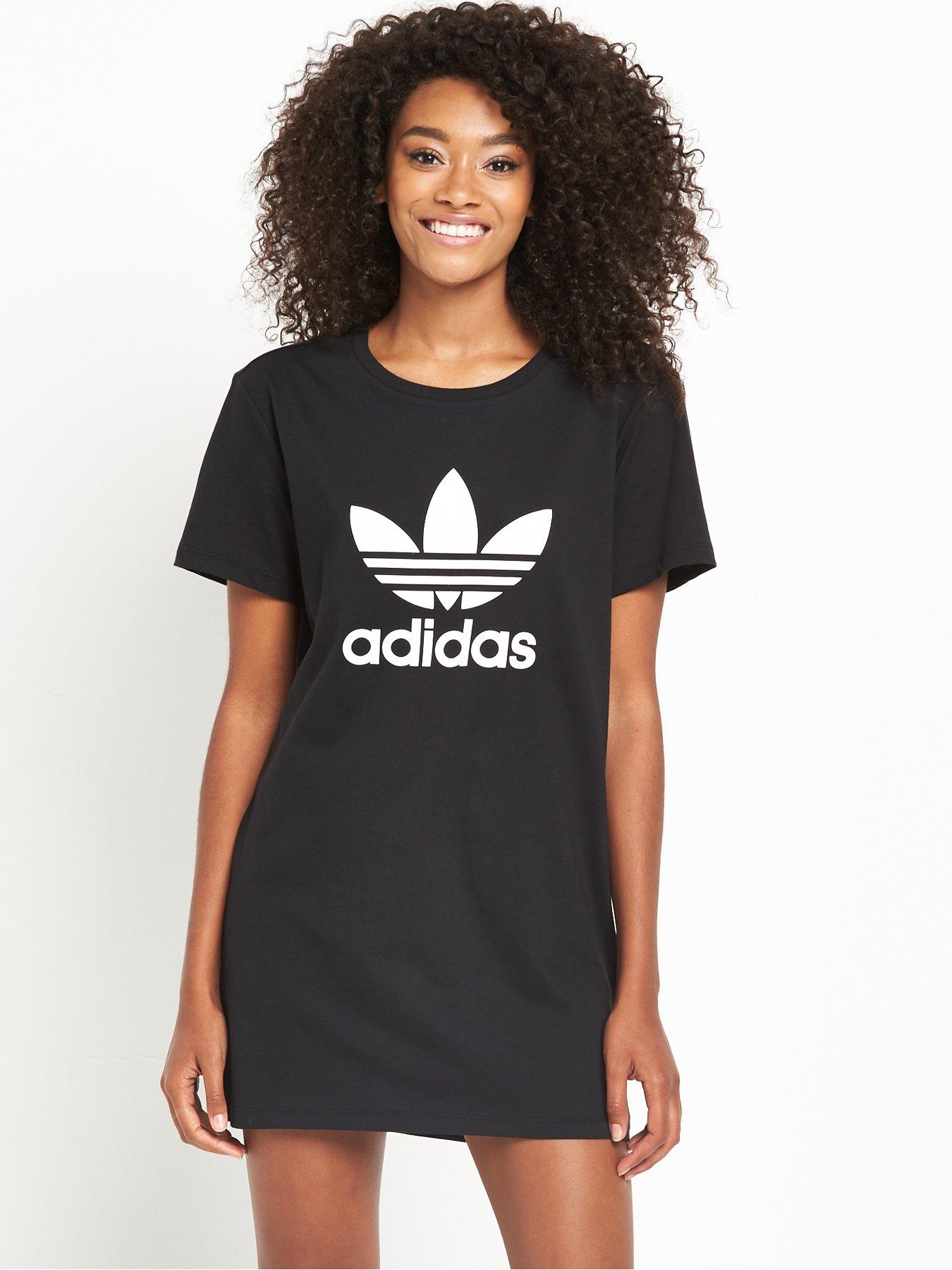 adidas originals moscow t shirt dress with floral trefoil print