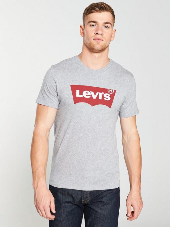 front image of levis-batwing-graphic-t-shirt-grey-heather