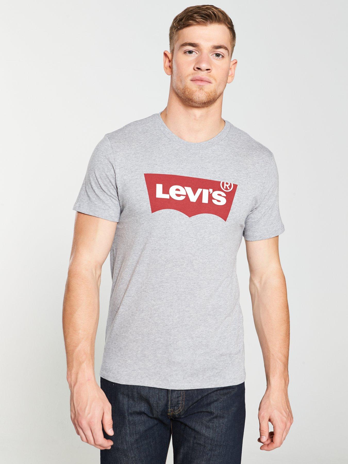 front image of levis-levis-batwing-graphic-t-shirt-grey