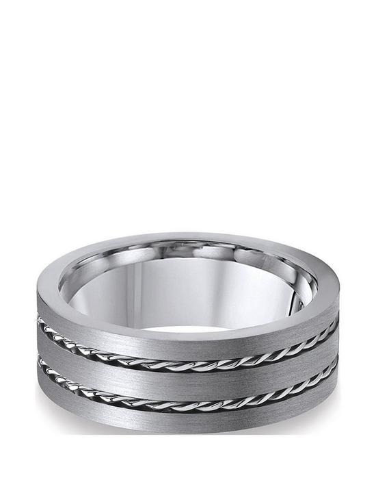 stillFront image of titanium-rope-patterned-edge-8mm-mens-ring