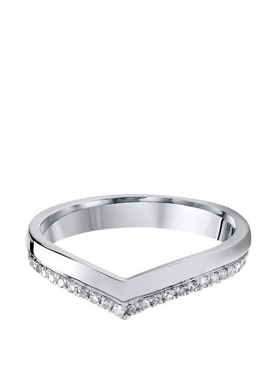 front image of love-diamond-9ct-white-gold-15-point-diamond-wishbone-3mm-wedding-band