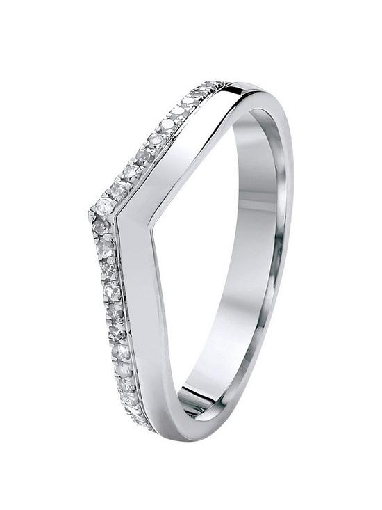 stillFront image of love-diamond-9ct-white-gold-15-point-diamond-wishbone-3mm-wedding-band