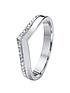  image of love-diamond-9ct-white-gold-15-point-diamond-wishbone-3mm-wedding-band