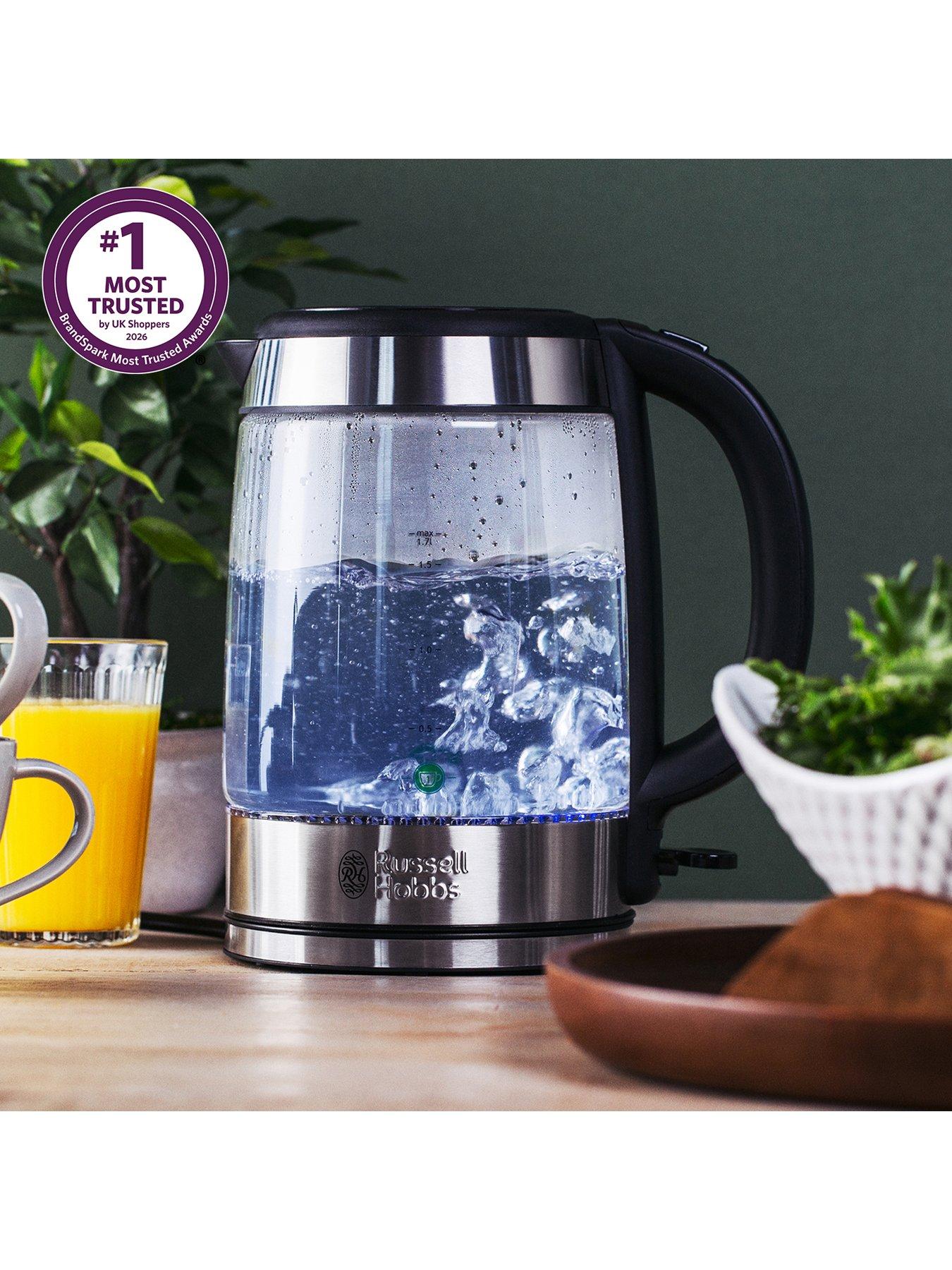 Russell Hobbs Illuminating Black Glass Kettle 21600-10 Littlewoods