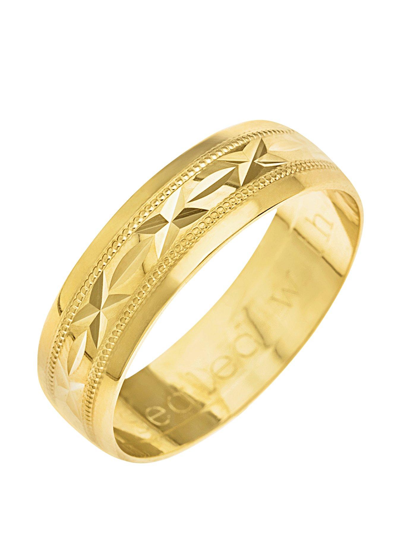 the-love-collection-9ct-yellow-gold-diamond-cut-6mm-wedding-band-with-message-sealed-with-a-kiss
