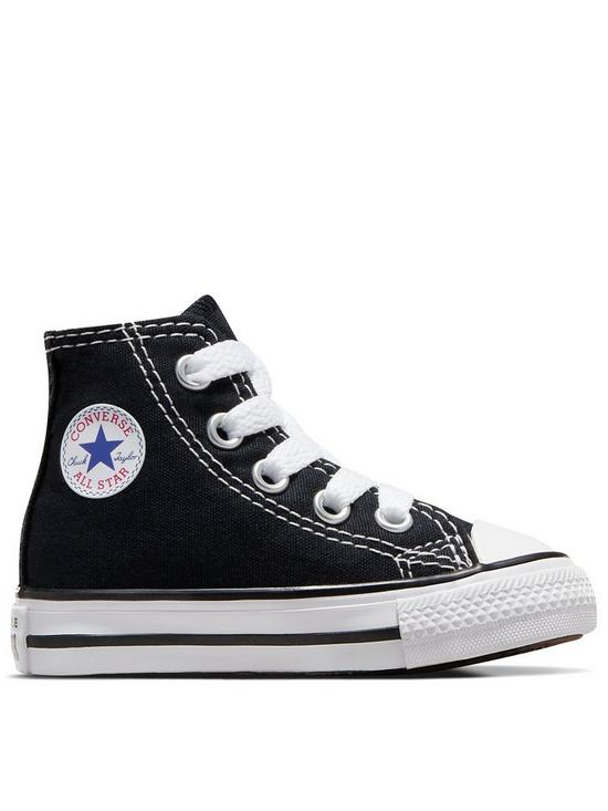 front image of converse-chuck-taylor-all-star-ox-infant-unisex-trainers--black