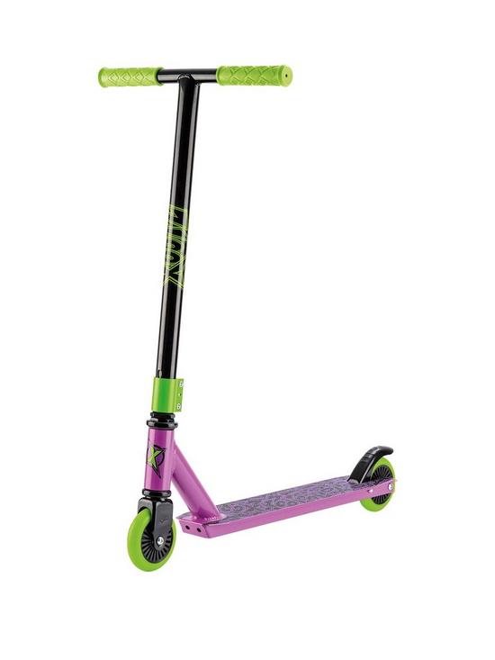 front image of xootz-toxic-t-bar-stunt-scooter