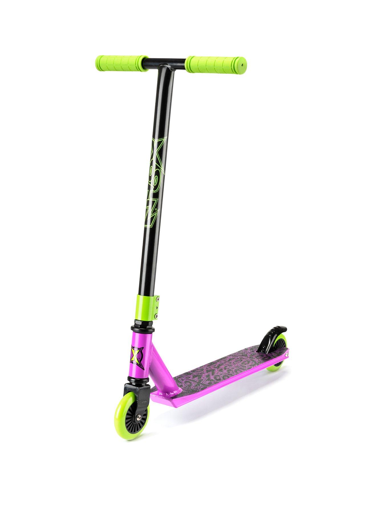 Image 2 of 7 of XOOTZ Toxic T-Bar Stunt Scooter Purple &amp; Green