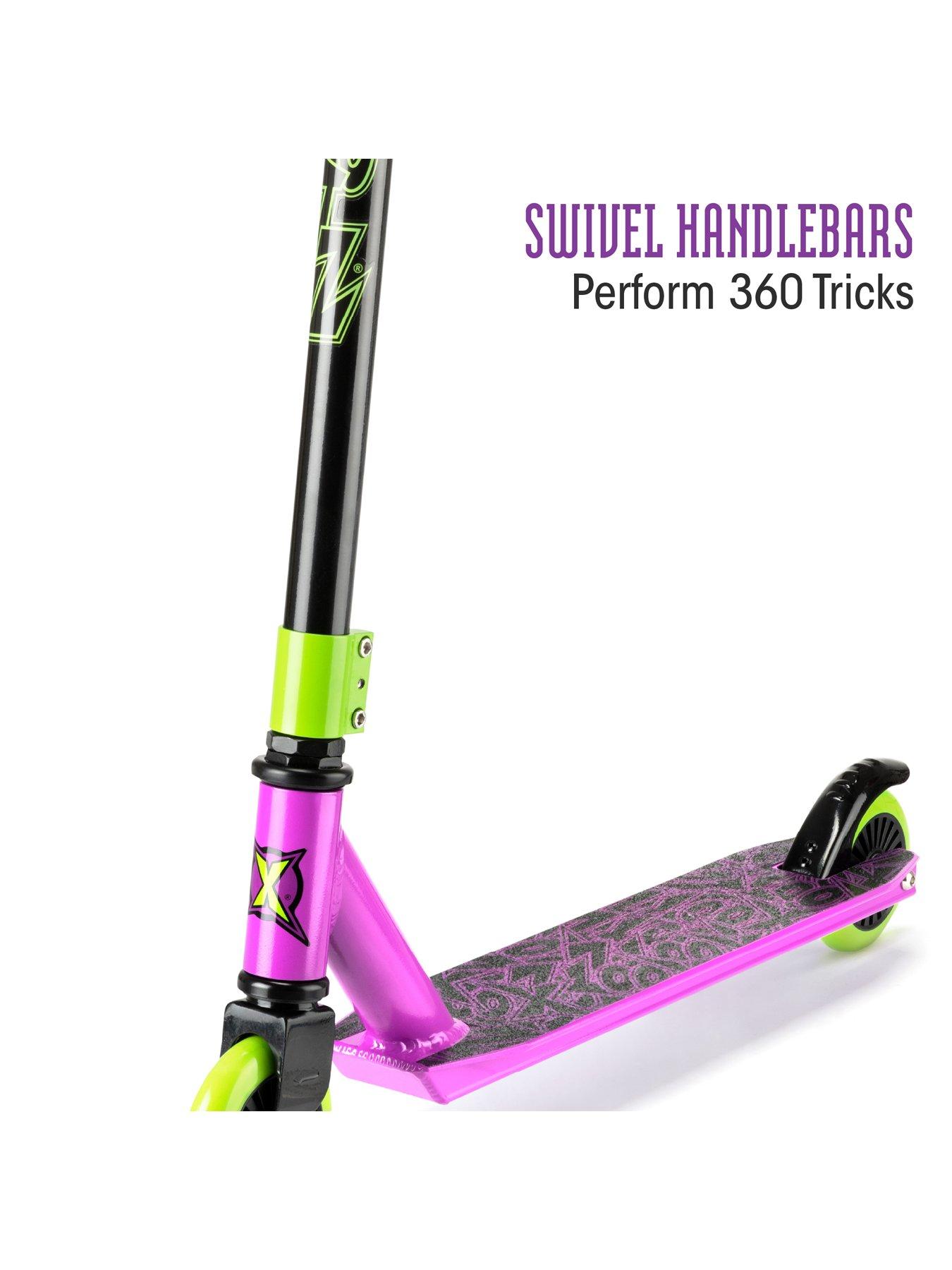 Image 5 of 7 of XOOTZ Toxic T-Bar Stunt Scooter Purple &amp; Green