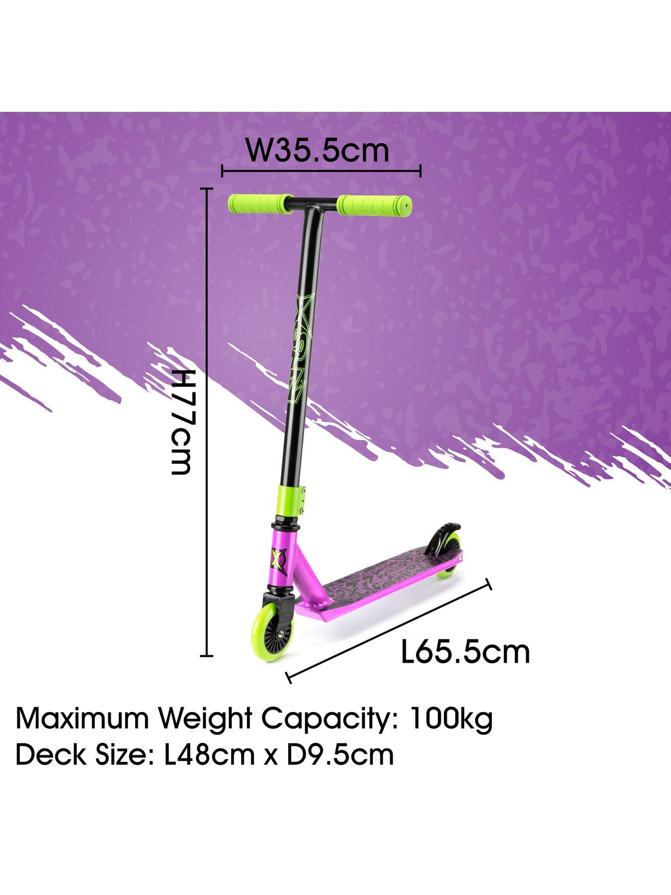 Image 7 of 7 of XOOTZ Toxic T-Bar Stunt Scooter Purple &amp; Green