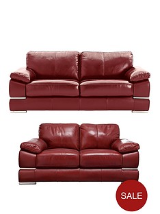 Leather Sofas Red Living Room Home Garden Www Primo Italian Leather 3 Seater 2 Sofa Set And Save