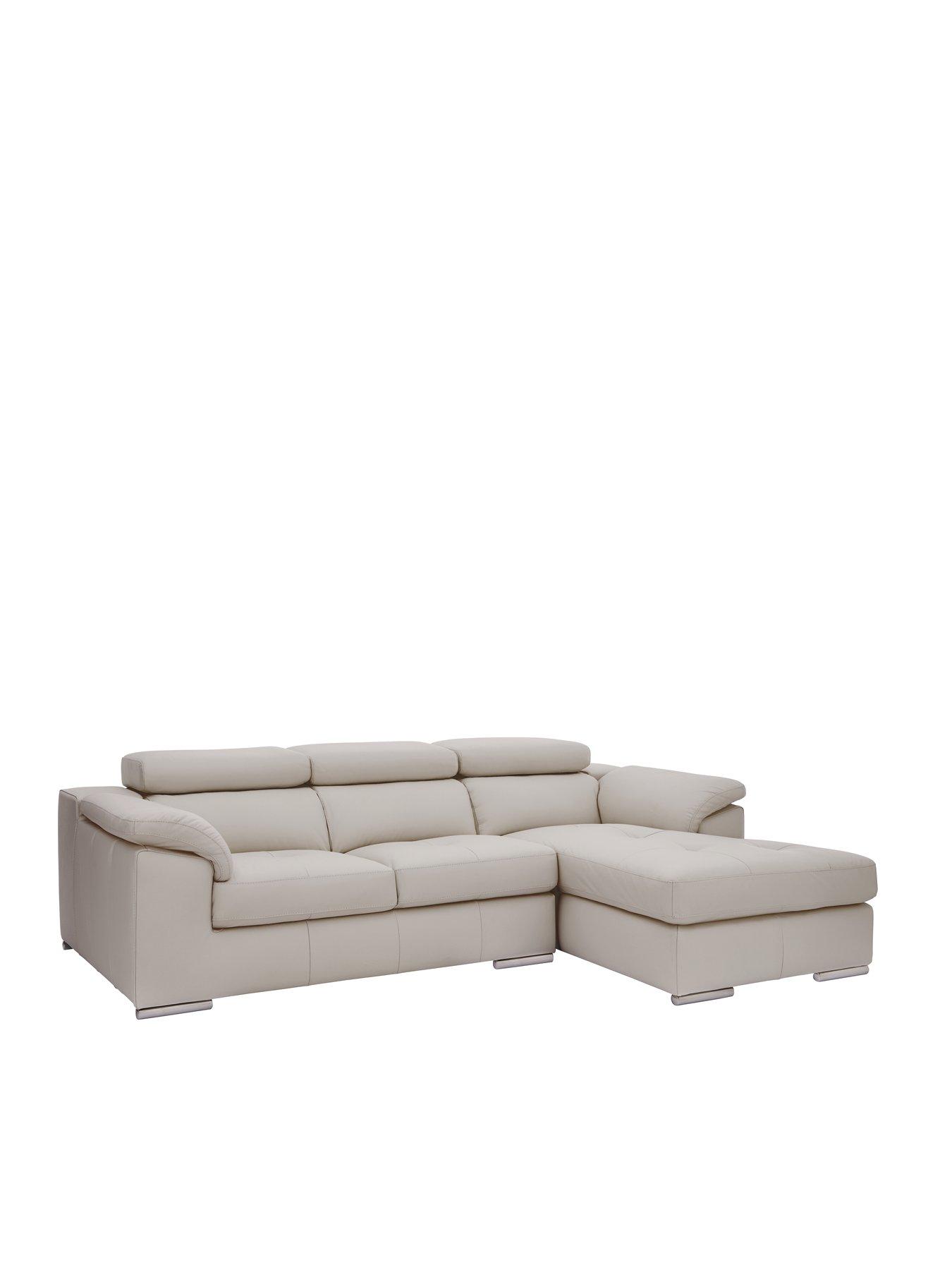 The Very Collection Brady 100% Premium Leather 3 Seater Right Hand Chaise Sofa - FSC® Certified