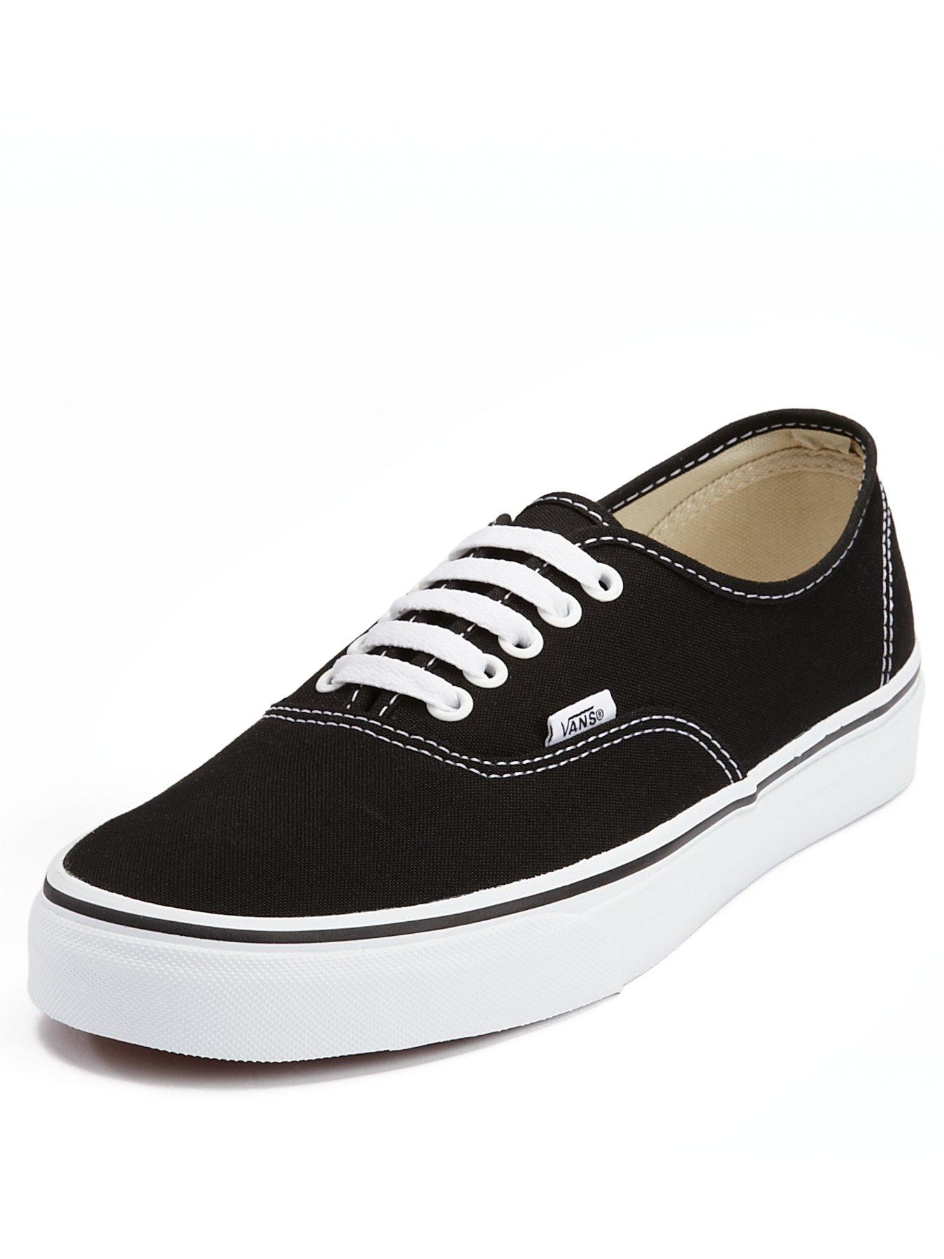 black vans plimsolls