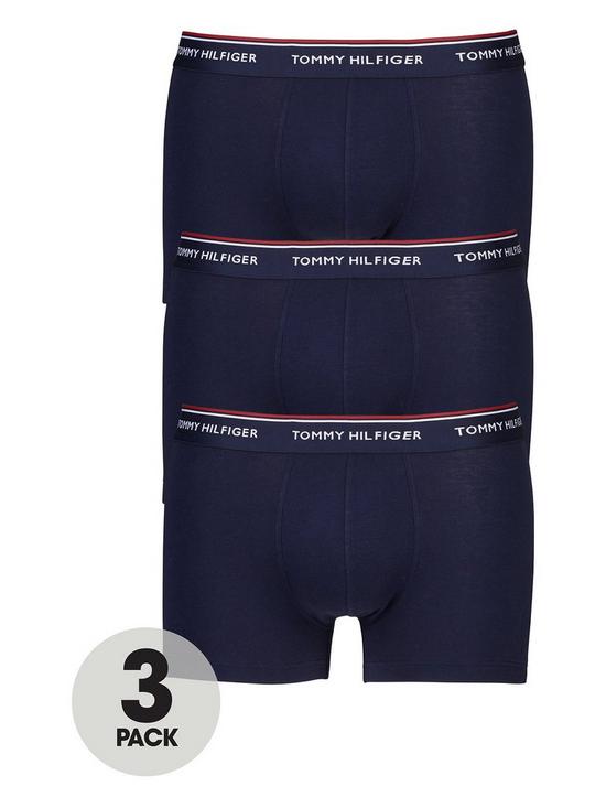 front image of tommy-hilfiger-3-pack-premium-essentials-trunks-navy