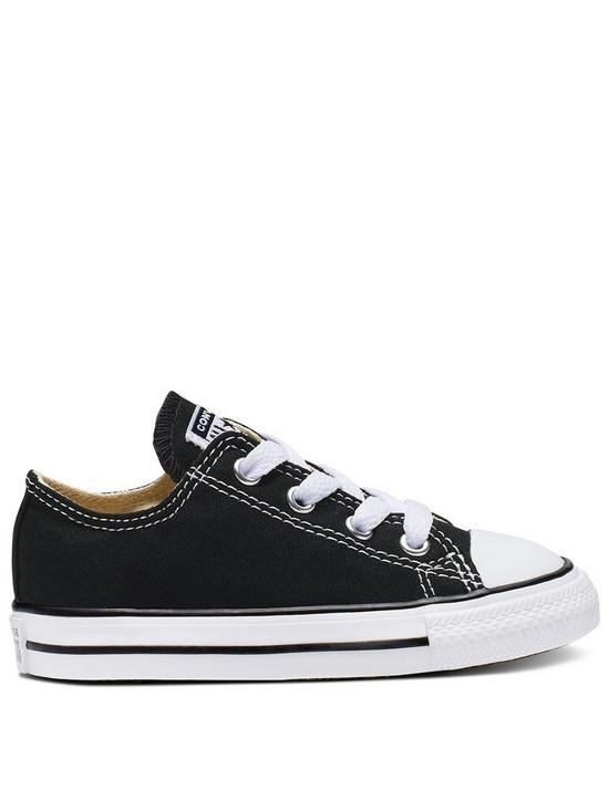 front image of converse-chuck-taylor-all-star-ox-infant-unisex-trainers--black