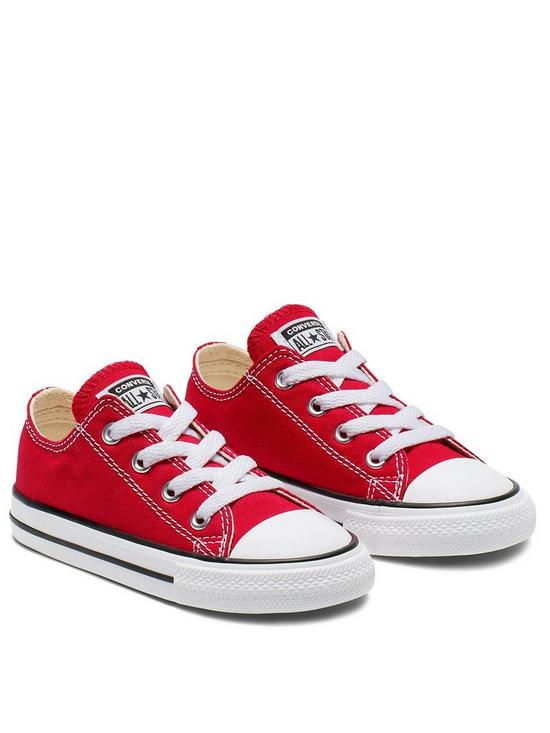 front image of converse-chuck-taylor-all-star-ox-infant-unisex-trainers--red
