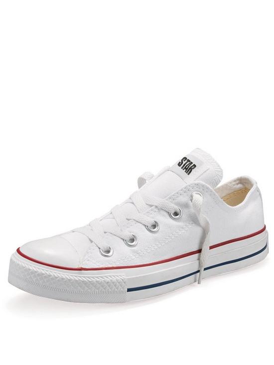 front image of converse-chuck-taylor-all-star-ox-childrens-unisex-seasonal-nbsptrainers--white