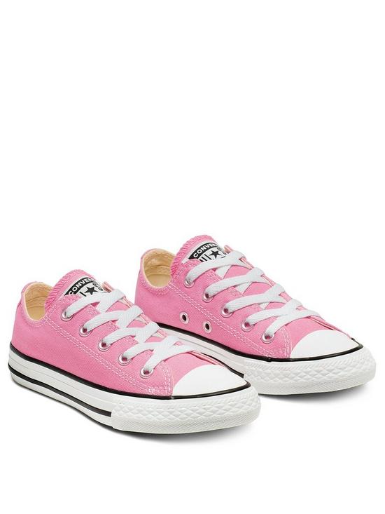 front image of converse-chuck-taylor-all-star-ox-childrens-girls-trainers--pink