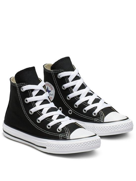 front image of converse-chuck-taylor-all-star-ox-childrens-unisex-trainers--black