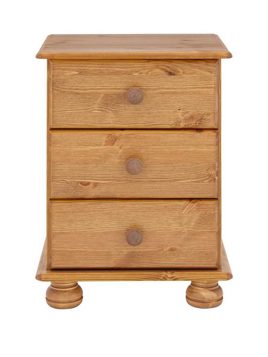 front image of richmond-3-drawer-bedside-cabinet