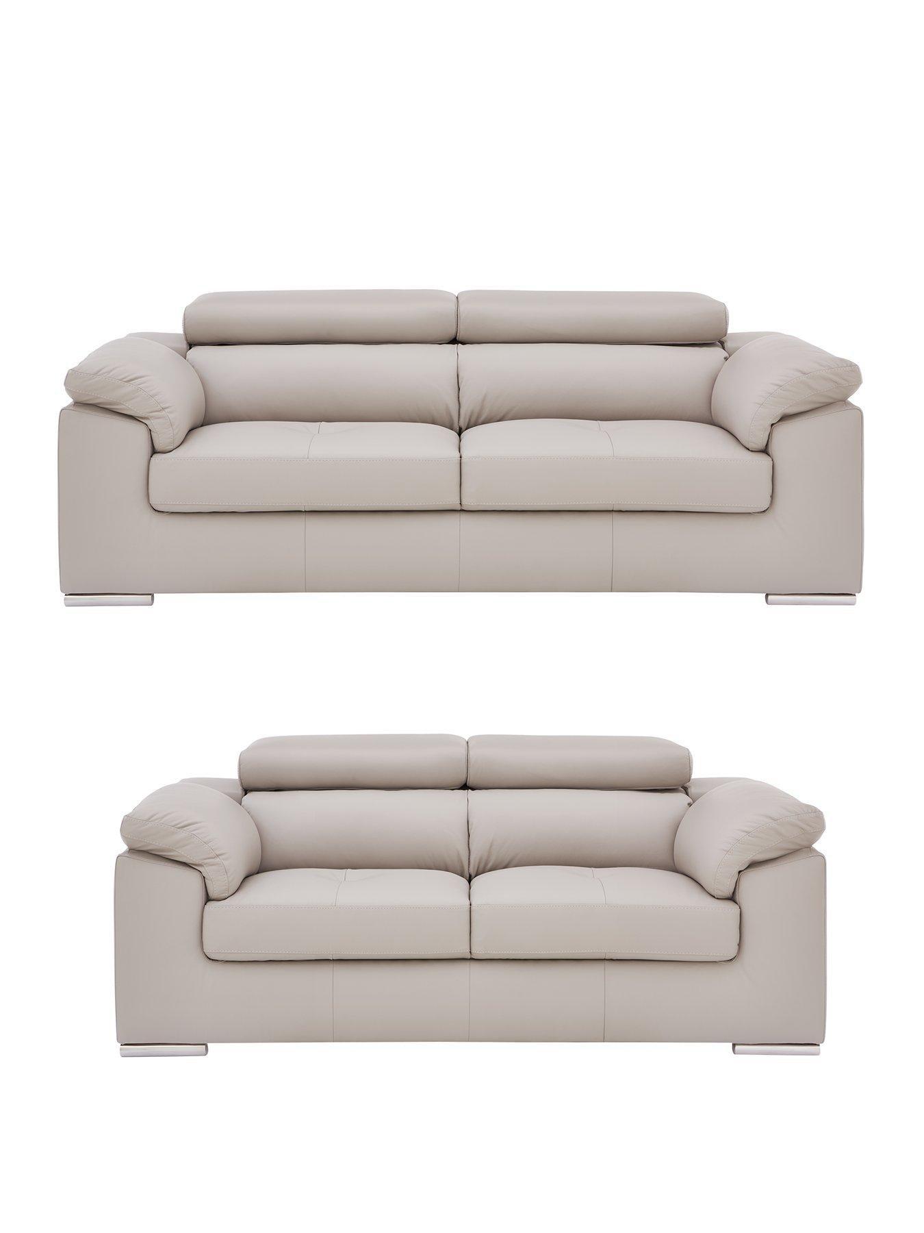 The Very Collection Brady 100% Premium Leather 3 Seater + 2 Seater Sofa Set (Buy and SAVE!) - FSC® Certified