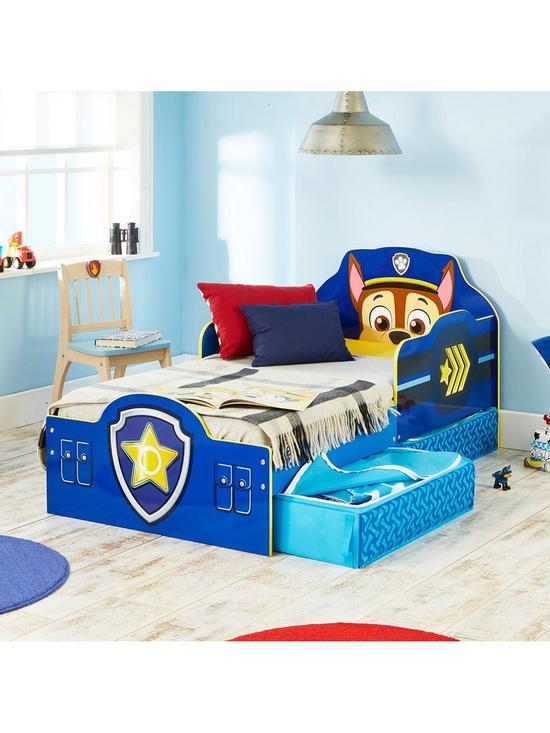 stillFront image of paw-patrol-chase-toddler-bed-with-storage-by-hellohome