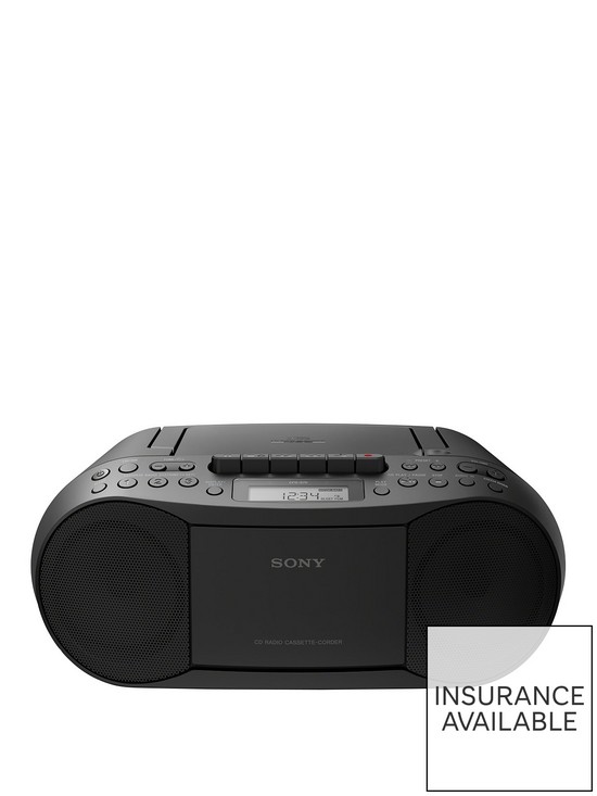 front image of sony-cfd-s70-portable-cd-radio-cassette-player-black