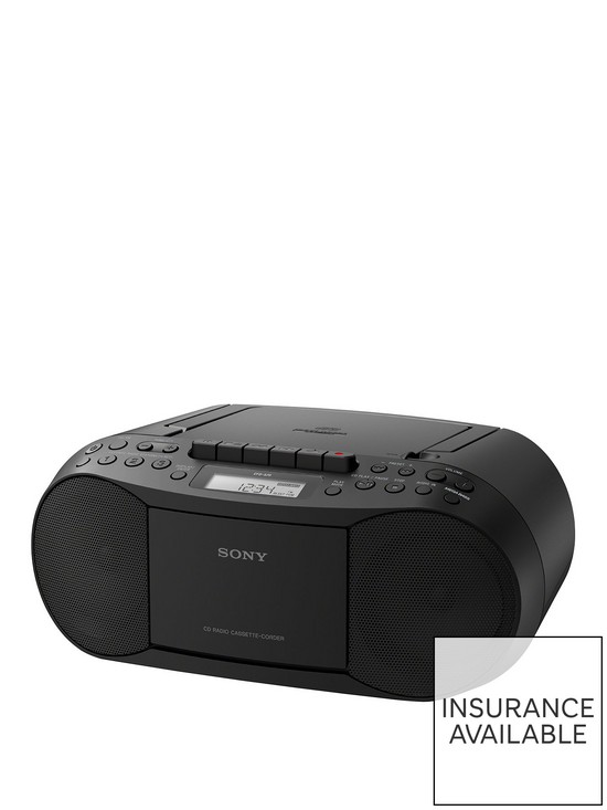 stillFront image of sony-cfd-s70-portable-cd-radio-cassette-player-black
