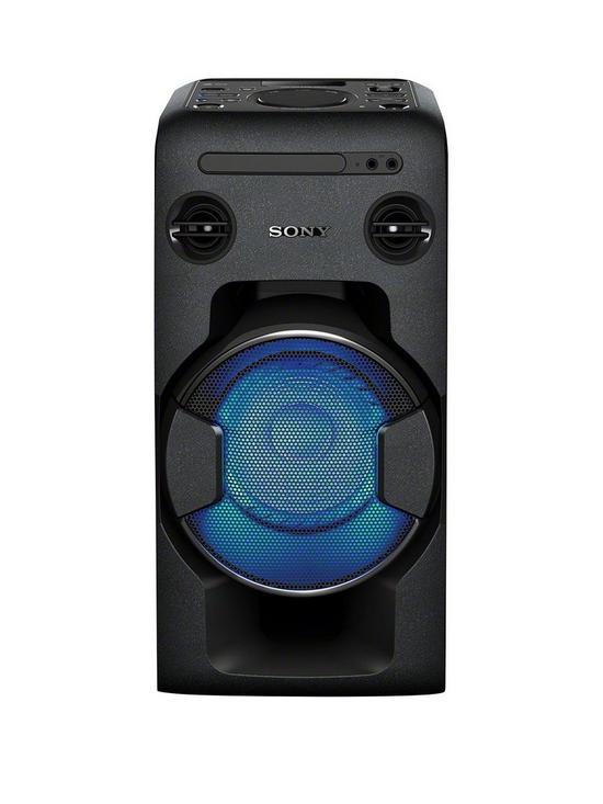 front image of sony-mhcv11-high-power-home-audio-system-with-bluetooth-black