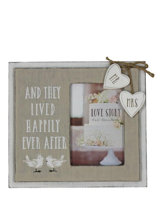 front image of happily-ever-after-wooden-photo-frame