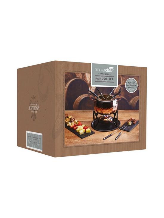 stillFront image of kitchencraft-artesagrave-rose-gold-finish-fondue-set