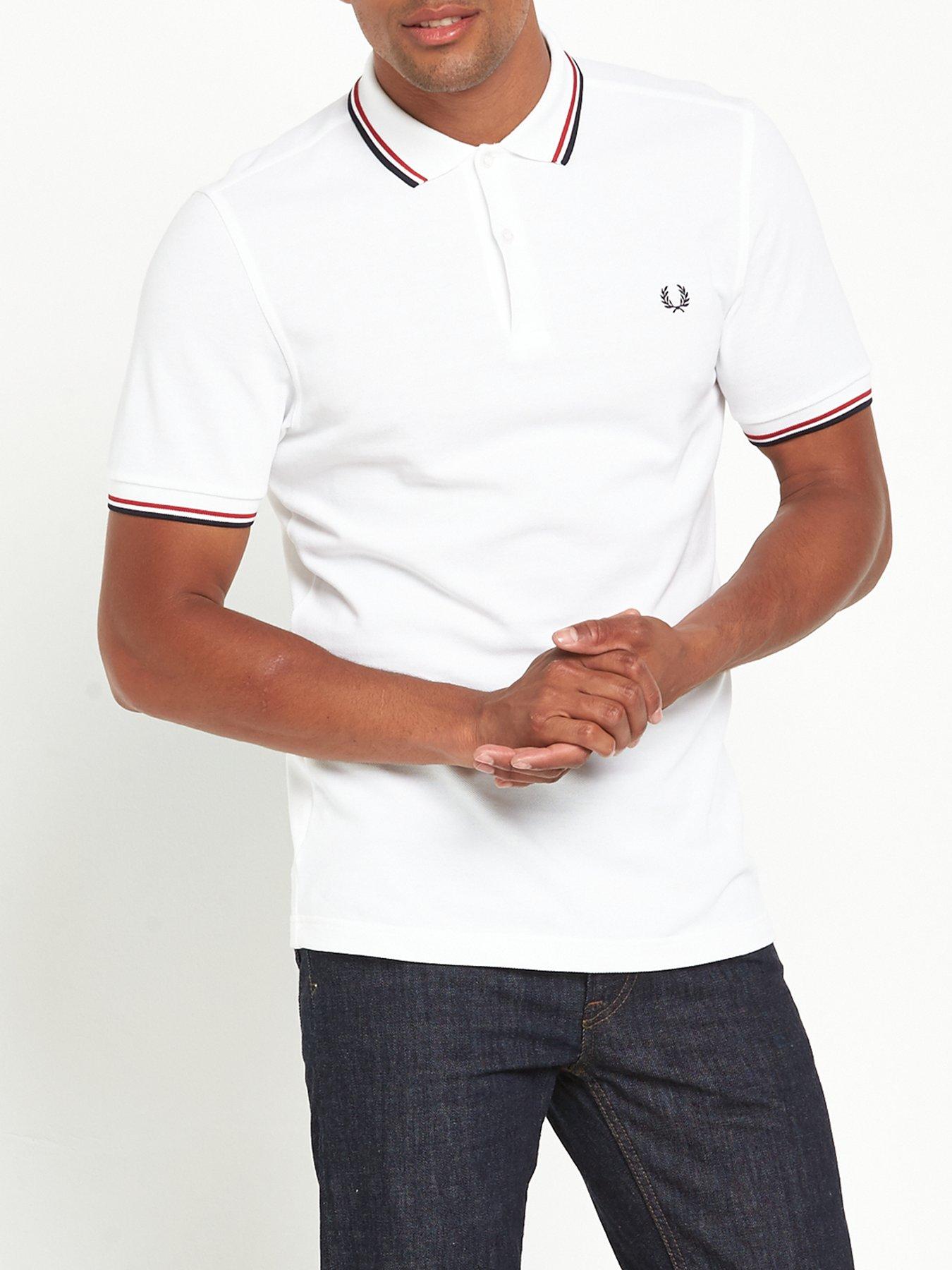 fred perry white polo shirt