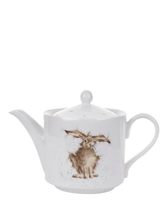 front image of royal-worcester-wrendale-hare-teapot
