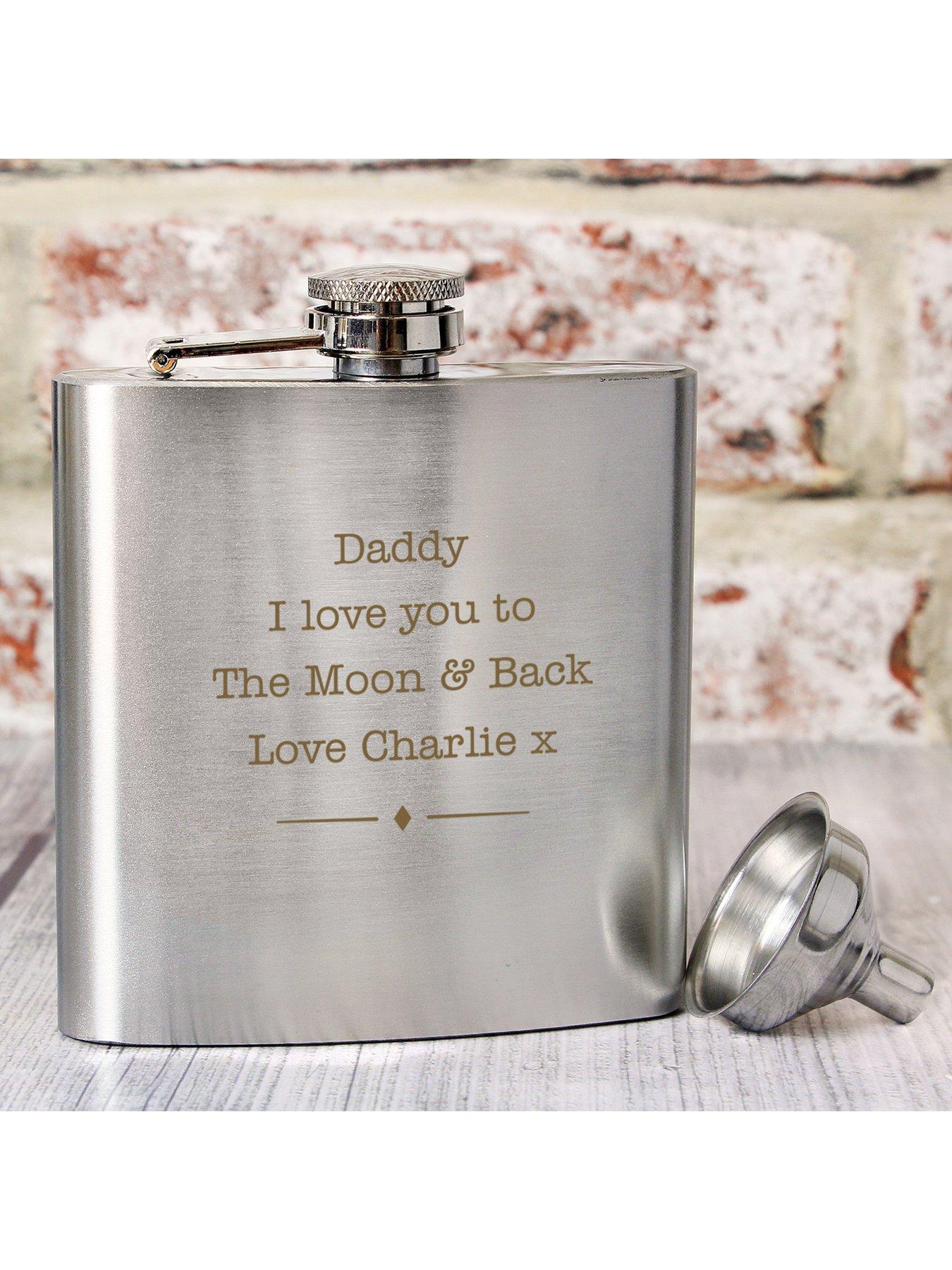 Image 3 of 4 of The Personalised Memento Company Personalised Stainless Steel Hip flask