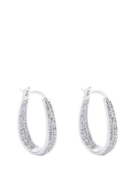 the-love-silver-collection-sterling-silver-double-crystal-set-oval-creole-earrings