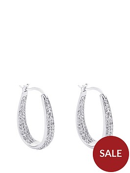 the-love-silver-collection-sterling-silver-double-crystal-set-oval-creole-earrings